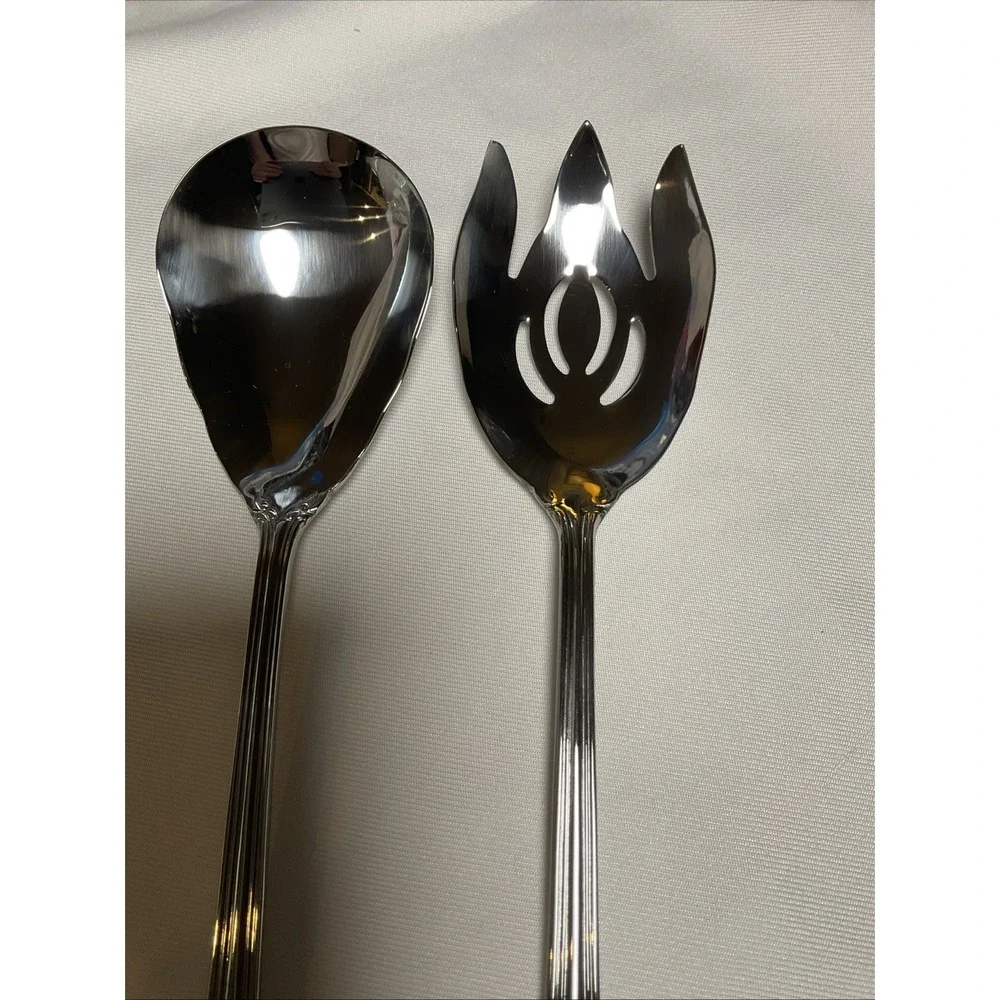 Reed & Barton Saville Garden Salad Serving Set Stainless Steel